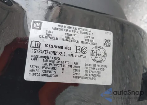 2013 Cadillac Escalade Esv Platinum Edition from USA, damaged, VIN 1GYS4KEF7DR262213